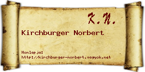 Kirchburger Norbert névjegykártya